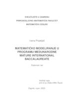 prikaz prve stranice dokumenta Matematičko modeliranje u programu međunarodne mature International Baccalaureate
