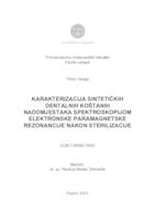 prikaz prve stranice dokumenta Karakterizacija sintetičkih dentalnih koštanih nadomjestaka spektroskopijom elektronske paramagnetske rezonancije nakon sterilizacije