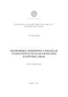 prikaz prve stranice dokumenta Ekonomske odrednice varijacije stopa fertiliteta na prostoru Europske unije
