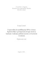 prikaz prve stranice dokumenta Usporedba kvantifikacije DNA virusa Epstein-Barr primjenom dvaju testova lančane reakcije polimerazom u stvarnom vremenu