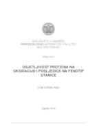 Poveznica na dokument Osjetljivost proteina na oksidaciju i posljedice na fenotip stanice