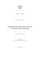 prikaz prve stranice dokumenta Generation and detection of optical vortex beam