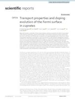 prikaz prve stranice dokumenta Transport properties and doping evolution of the Fermi surface in cuprates