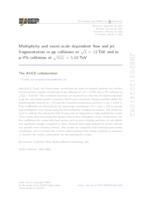 prikaz prve stranice dokumenta Multiplicity and event-scale dependent flow and jet fragmentation in pp collisions at √s = 13 TeV and in p–Pb collisions at √sNN = 5.02 TeV