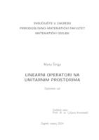 prikaz prve stranice dokumenta Linearni operatori na unitarnim prostorima