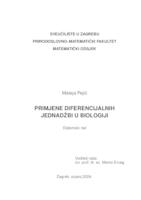 prikaz prve stranice dokumenta Primjene diferencijalnih jednadžbi u biologiji