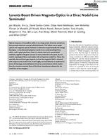 prikaz prve stranice dokumenta Lorentz‐Boost‐Driven Magneto‐Optics in a Dirac Nodal‐Line Semimetal