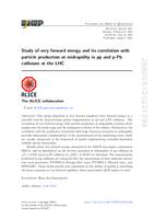 prikaz prve stranice dokumenta Study of very forward energy and its correlation with particle production at midrapidity in pp and p-Pb collisions at the LHC