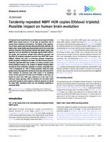 prikaz prve stranice dokumenta Tandemly repeated NBPF HOR copies (Olduvai triplets): Possible impact on human brain evolution