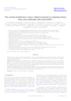 prikaz prve stranice dokumenta The surface brightness–colour relations based on eclipsing binary stars and calibrated with Gaia EDR3