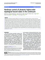 prikaz prve stranice dokumenta Nonlinear control of photonic higher-order topological bound states in the continuum