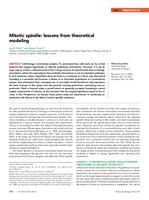 prikaz prve stranice dokumenta Mitotic spindle: lessons from theoretical modeling