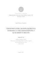 prikaz prve stranice dokumenta Termodinamika kompleksiranja steroida s ciklodekstrinima i kukurbit[7]urilom