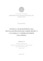 prikaz prve stranice dokumenta Sinteza i karakterizacija metalosupramolekulskih spojeva vanadija(V) s hidrazonskim ligandima