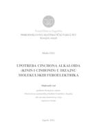 prikaz prve stranice dokumenta Upotreba Cinchona alkaloida (kinin i cinhonin) u dizajnu molekulskih feroelektrika