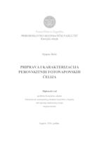 prikaz prve stranice dokumenta Priprava i karakterizacija perovskitnih fotonaponskih ćelija