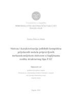 prikaz prve stranice dokumenta Sinteza i karakterizacija jodidnih kompleksa prijelaznih metala pripravljenih mehanokemijskom sintezom u šupljinama zeolita strukturnog tipa FAU