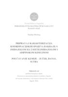 prikaz prve stranice dokumenta Priprava i karakterizacija koordinacijskih spojeva bakra (ll) s imidazolom ili 2-metilimidazolom i adipinskom kiselinom ; Poučavanje kemije - jučer, danas, sutra