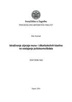 prikaz prve stranice dokumenta Istraživanje utjecaja mono- i dikarboksilnih kiselina na nastajanje polioksomolibdata