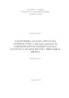 prikaz prve stranice dokumenta TAFONOMSKA ANALIZA OSTATAKA ALPSKOG SVISCA (Marmota marmota) IZ GORNJOPLEISTOCENSKIH NASLAGA ISTOČNE I ZAPADNE PEĆINE U BRINI KRAJ DRNIŠA