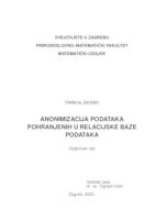 prikaz prve stranice dokumenta Anonimizacija podataka pohranjenih u relacijske baze podataka