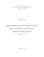 prikaz prve stranice dokumenta Intraspecijska agresivnost kod autohtone krške gušterice (Podarcis melisellensis) u laboratorijskim uvjetima