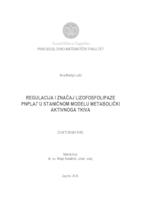 prikaz prve stranice dokumenta Regulacija i značaj lizofosfolipaze PNPLA7 u staničnom modelu metabolički aktivnoga tkiva