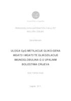 prikaz prve stranice dokumenta Uloga CpG metilacije gliko-gena MGAT3 i MGAT5 te glikozilacije imunoglobulina G u upalnim bolestima crijeva