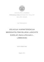 prikaz prve stranice dokumenta Izolacija i karakterizacija mikrosatelitnih biljega ljekovite kadulje (Salvia officinalis L., Lamiaceae)