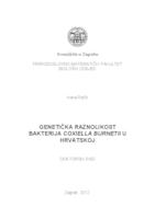 prikaz prve stranice dokumenta Genetička raznolikost bakterija coxiella burnetii u Hrvatskoj