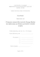 prikaz prve stranice dokumenta Primjena numeričke metode Runge-Kutta na rješavnje problema početnih i rubnih uvjeta