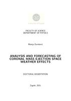 prikaz prve stranice dokumenta Analiza i predviđanje utjecaja koroninih izbačaja na svemirske vremenske prilike