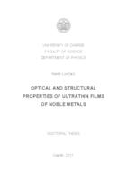 prikaz prve stranice dokumenta Optical and structural properties of ultrathin films on noble metals