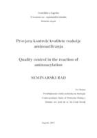 prikaz prve stranice dokumenta Provjera kontrole kvalitete reakcije aminoaciliranja