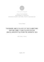 prikaz prve stranice dokumenta Taxonomy and ecology of the planktonic diatom family Chaetocerotaceae (Bacillariophyta) from the Adriatic sea