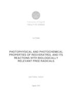 prikaz prve stranice dokumenta Fotofizička i fotokemijska svojstva resveratrola i njegove reakcije s biološki značajnim radikalima