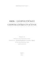 prikaz prve stranice dokumenta BRIK - geopolitičko i geostrateško značenje