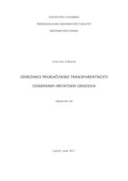 prikaz prve stranice dokumenta Odrednice proračunske transparentnosti odabranih hrvatskih gradova