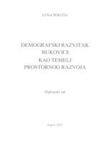 prikaz prve stranice dokumenta Demografski razvitak Bukovice kao temelj prostornog razvoja