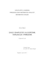 prikaz prve stranice dokumenta Gale-Shapleyev algoritam, varijacije i primjene