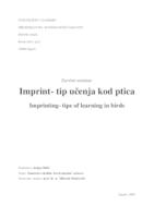 prikaz prve stranice dokumenta Imprint - tip učenja kod ptica