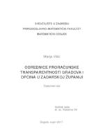 prikaz prve stranice dokumenta Odrednice proračunske transparentnosti gradova i općina u Zadarskoj županiji