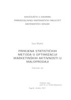 prikaz prve stranice dokumenta Primjena statističkih metoda u optimizaciji marketinških aktivnosti u maloprodaji
