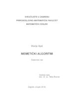 prikaz prve stranice dokumenta Memetički algoritmi