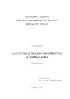 prikaz prve stranice dokumenta Algoritmi u nastavi informatike u gimnazijama