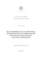 prikaz prve stranice dokumenta Self-assembled Ge/Si core/shell quantum dots in alumina matrix for application in photo-electric conversion