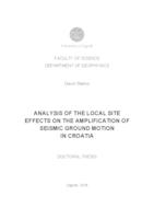 prikaz prve stranice dokumenta Analysis of the local site effects on the amplification of seismic ground motion  in Croatia