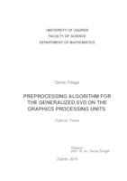 prikaz prve stranice dokumenta Preprocessing Algorithm for the Generalized SVD on the Graphics Processing Units