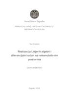 prikaz prve stranice dokumenta Realizacija Liejevih algebri i diferencijalni račun na nekomutativnim prostorima