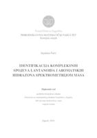 prikaz prve stranice dokumenta Identifikacija kompleksnih spojeva lantanoida i aromatskih hidrazona spektrometrijom masa